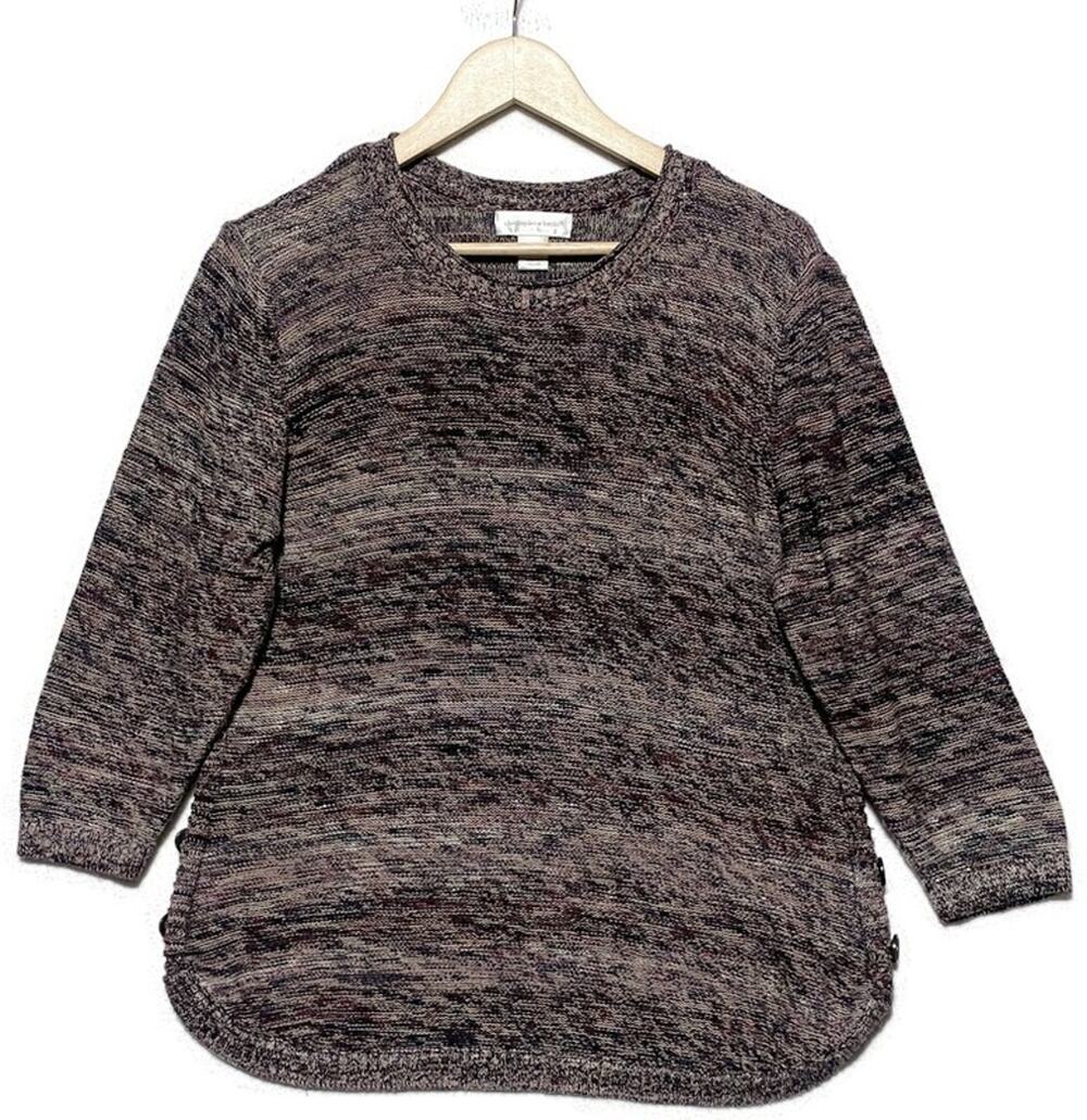 Christopher and Banks Pullover Top Women's Large 3/4 Sleeves Multicolor Purple